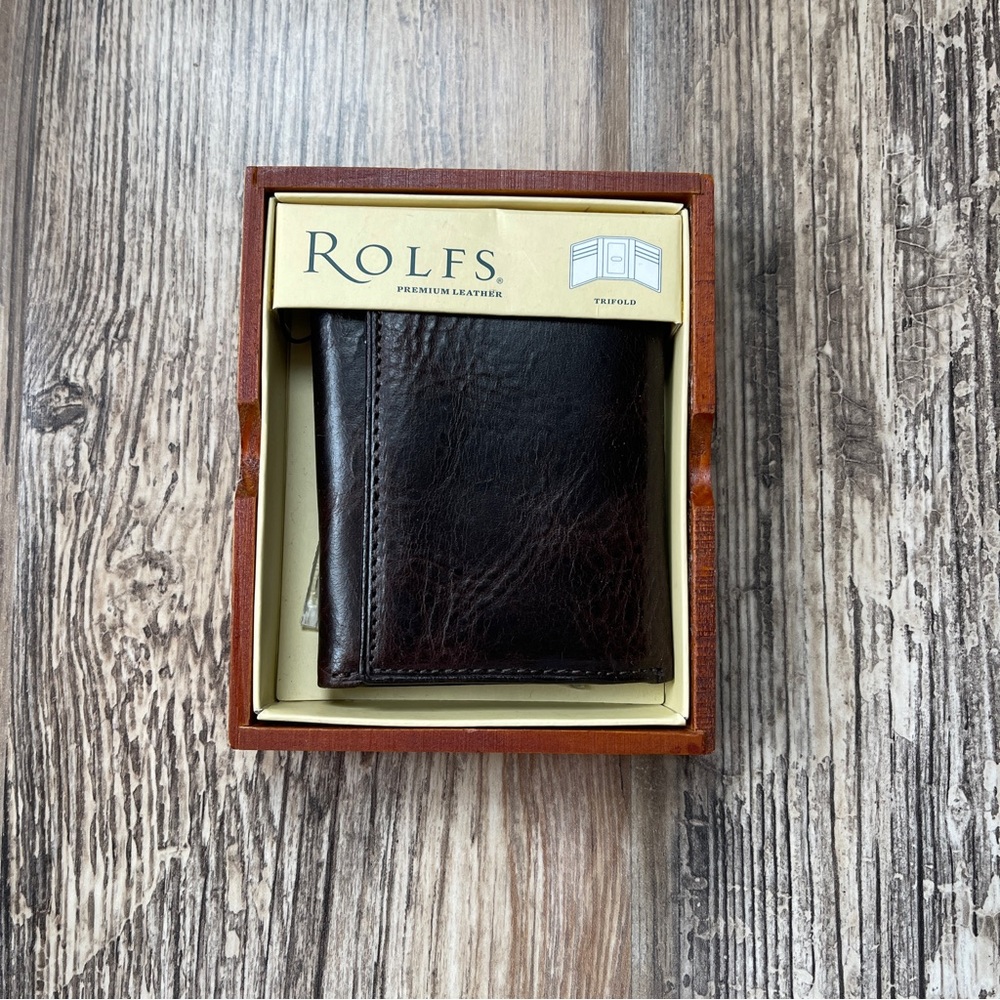 Rolfs Brown Geniune Leather Men’s Bifold Wallet NWT